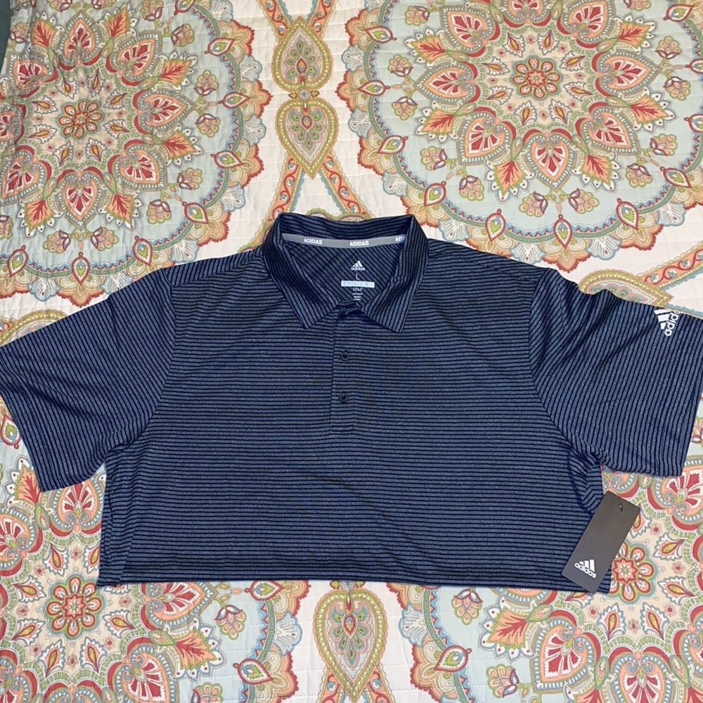 NWT Adidas Golf Stripe Polo